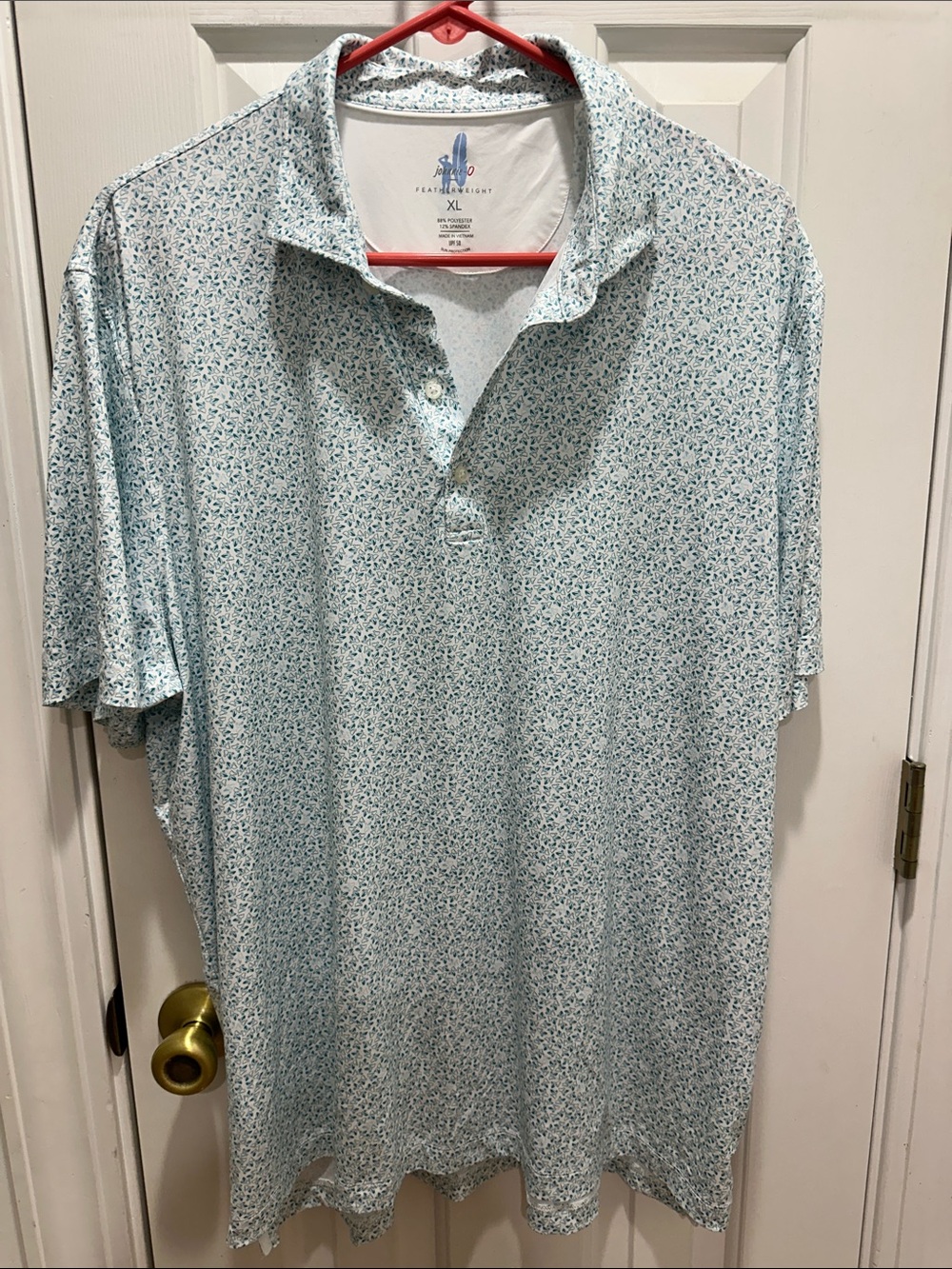 johnnie-O Light Blue Micro Floral Polo